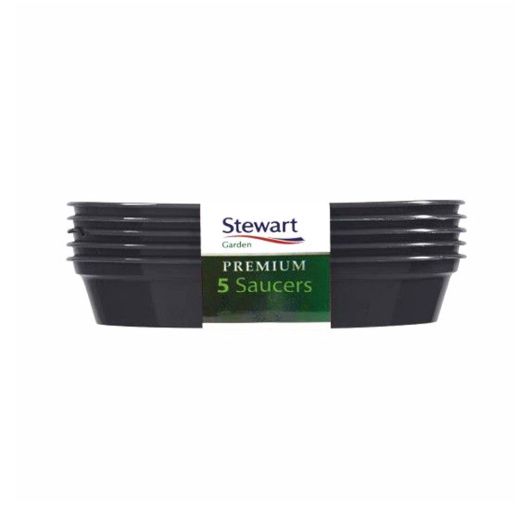 Stewarts Saucers for pots up to 10cm Black - Pack of 5