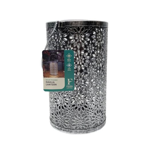 Fern Lighting Solar Dahlia Lantern 34cm - Silver
