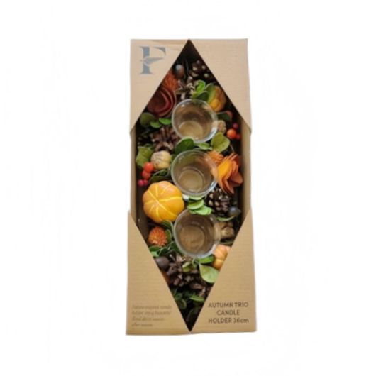 Fern Autumn Trio Candle Holder 36cm