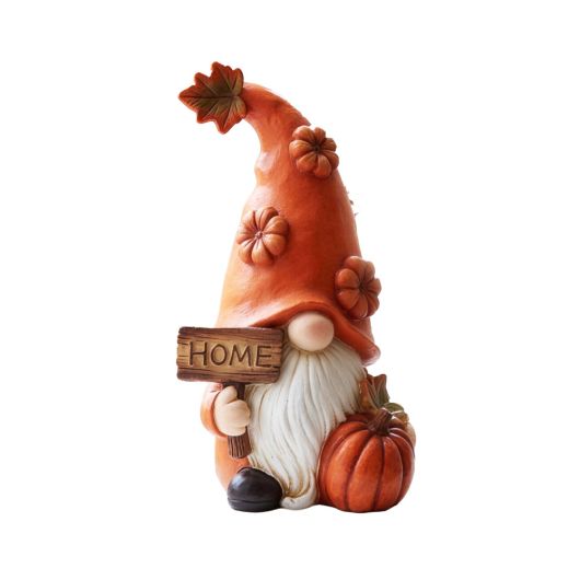 Fern & Fable Light-Up Gnome with Pumpkin Decoration - Warm White LEDs - 43cm